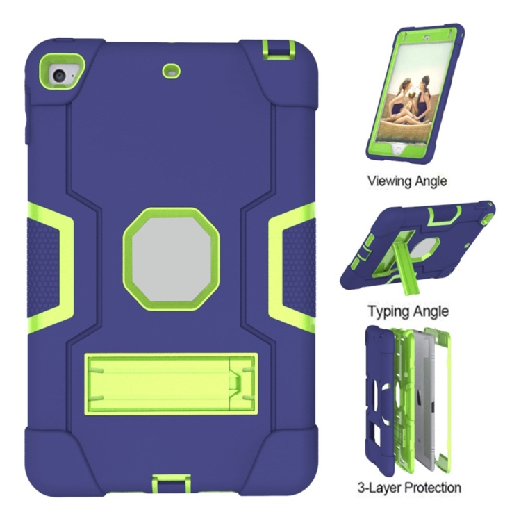 For iPad mini 3/2/1 Silicone + PC Protective Case with Stand(Blue + Green) For iPad mini 3/2/1 Silicone + PC Protective Case with Stand(Blue + Green)