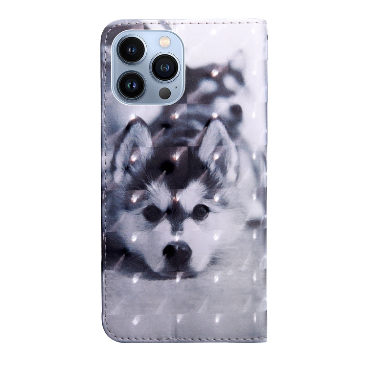 For iPhone 14 Pro 3D Painting Pattern Coloured Drawing Leather Phone Case (Husky) For iPhone 14 Pro 3D Painting Pattern Coloured Drawing Leather Phone Case (Husky)