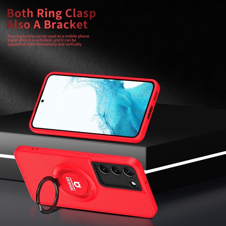 For Samsung Galaxy S22 5G Eagle Eye Ring Holder Phone Case(Red + Black) For Samsung Galaxy S22 5G Eagle Eye Ring Holder Phone Case(Red + Black)