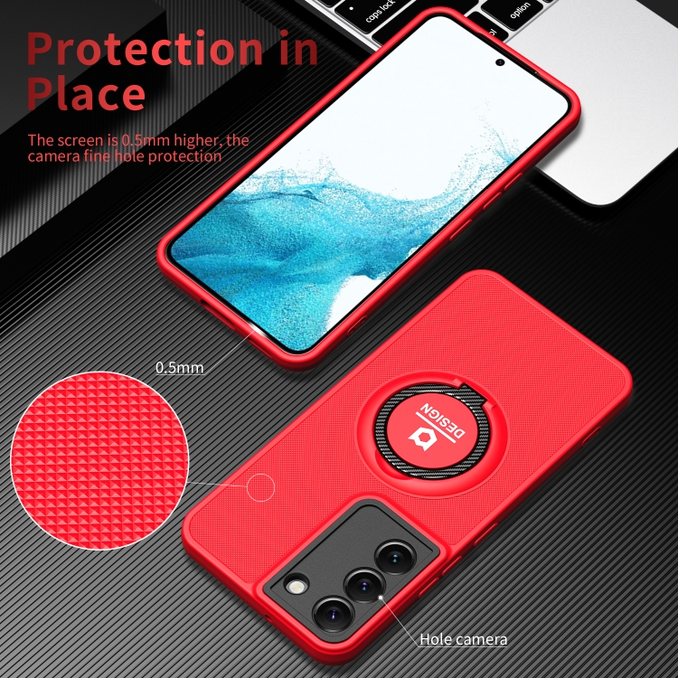 For Samsung Galaxy S22 5G Eagle Eye Ring Holder Phone Case(Red + Black) For Samsung Galaxy S22 5G Eagle Eye Ring Holder Phone Case(Red + Black)