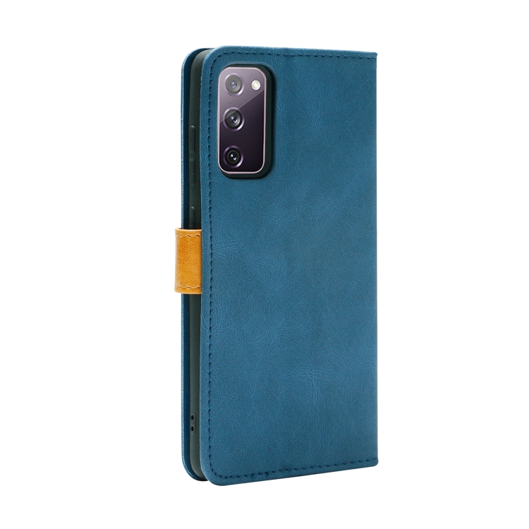 For Samsung Galaxy S20 FE 4G/5G Skin Feel Leather Wallet Phone Case(Blue) For Samsung Galaxy S20 FE 4G/5G Skin Feel Leather Wallet Phone Case(Blue)