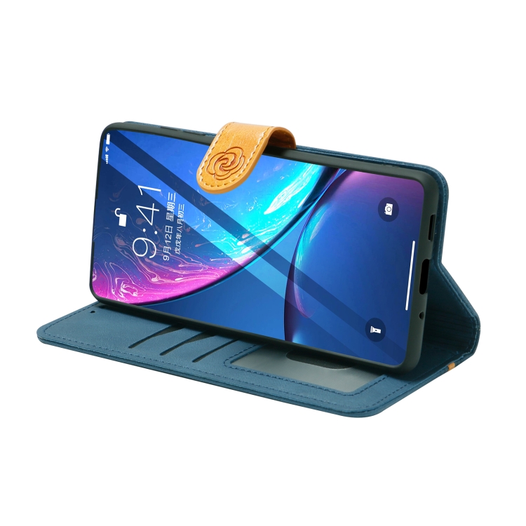 For Samsung Galaxy S20 FE 4G/5G Skin Feel Leather Wallet Phone Case(Blue) For Samsung Galaxy S20 FE 4G/5G Skin Feel Leather Wallet Phone Case(Blue)