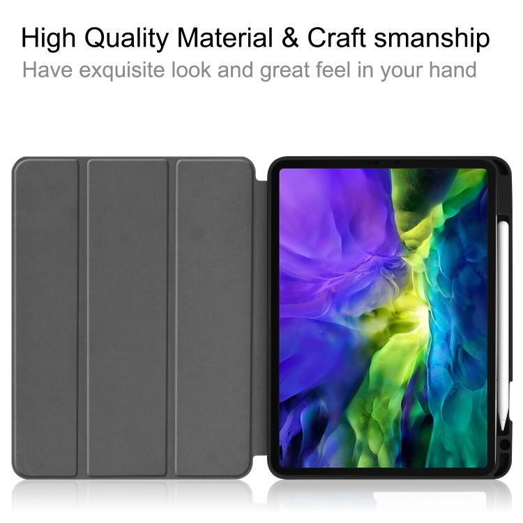 For iPad Pro 11 inch 2020 Fabric Denim TPU Smart Tablet Leather Tablet Case with Sleep Function & Tri-Fold Bracket & Pen Slot(Red) For iPad Pro 11 inch 2020 Fabric Denim TPU Smart Tablet Leather Tablet Case with Sleep Function & Tri-Fold Bracket & Pen Slot(Red)