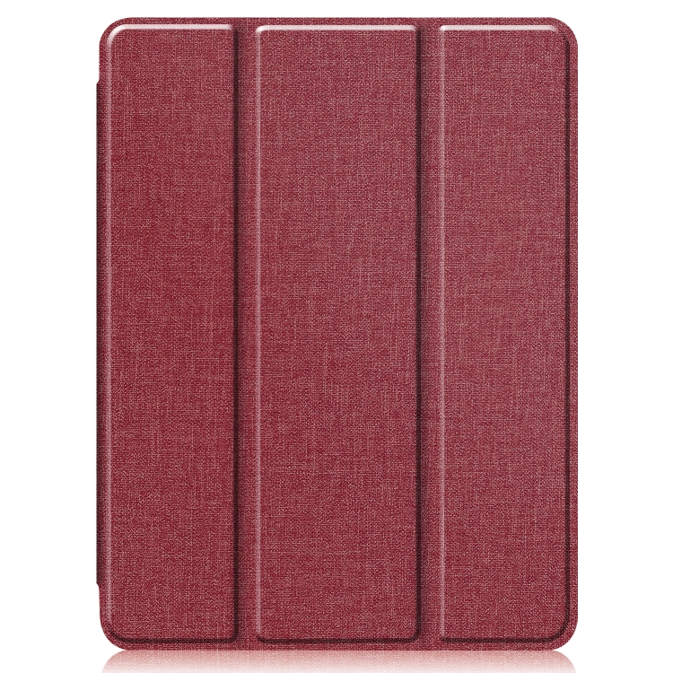 For iPad Pro 11 inch 2020 Fabric Denim TPU Smart Tablet Leather Tablet Case with Sleep Function & Tri-Fold Bracket & Pen Slot(Red) For iPad Pro 11 inch 2020 Fabric Denim TPU Smart Tablet Leather Tablet Case with Sleep Function & Tri-Fold Bracket & Pen Slot(Red)