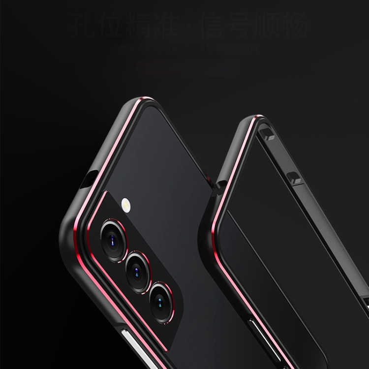 For Samsung Galaxy S22+ 5G Aurora Series Lens Protector + Metal Frame Protective Phone Case(Black Silver) For Samsung Galaxy S22+ 5G Aurora Series Lens Protector + Metal Frame Protective Phone Case(Black Silver)