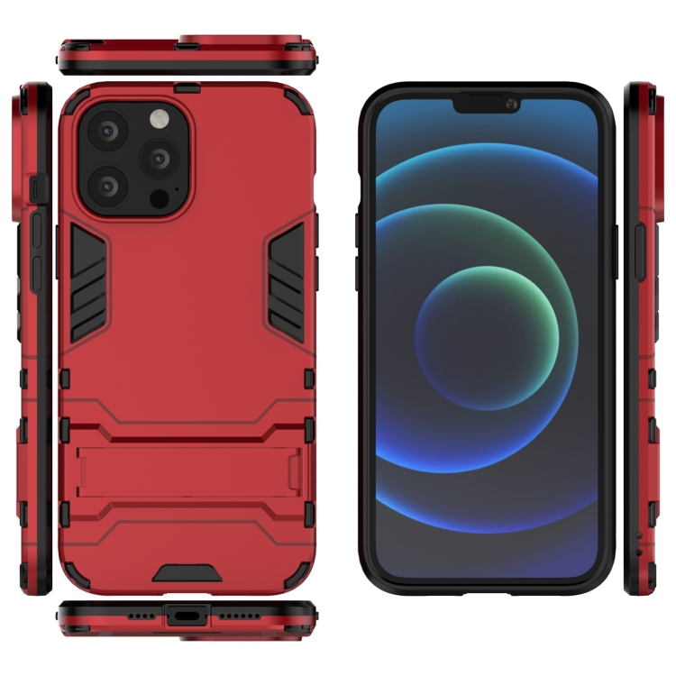 For iPhone 14 PC + TPU Invisible Holder Phone Case (Red) For iPhone 14 PC + TPU Invisible Holder Phone Case (Red)