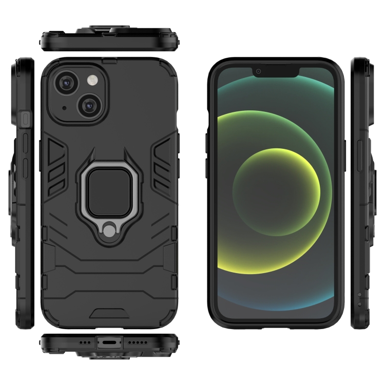For iPhone 14 PC + TPU Magnetic Ring Holder Phone Case (Black) For iPhone 14 PC + TPU Magnetic Ring Holder Phone Case (Black)