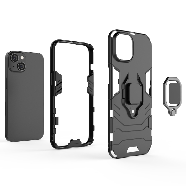 For iPhone 14 PC + TPU Magnetic Ring Holder Phone Case (Black) For iPhone 14 PC + TPU Magnetic Ring Holder Phone Case (Black)