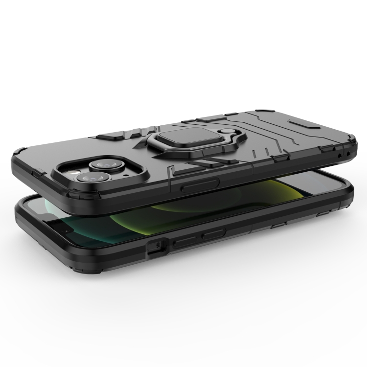 For iPhone 14 PC + TPU Magnetic Ring Holder Phone Case (Black) For iPhone 14 PC + TPU Magnetic Ring Holder Phone Case (Black)