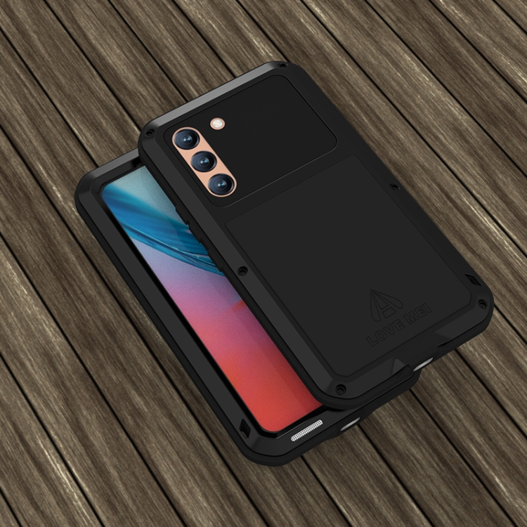 For Samsung Galaxy S22 LOVE MEI Metal Shockproof Waterproof Dustproof Protective Phone Case with Glass(Black) For Samsung Galaxy S22 LOVE MEI Metal Shockproof Waterproof Dustproof Protective Phone Case with Glass(Black)