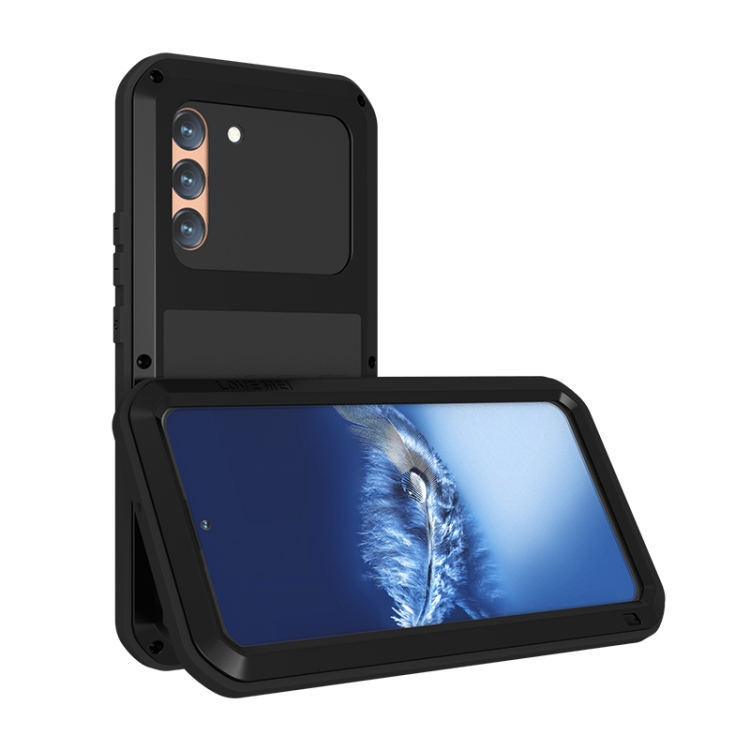For Samsung Galaxy S22+ LOVE MEI Metal Shockproof Waterproof Dustproof Protective Phone Case with Glass(Black) For Samsung Galaxy S22+ LOVE MEI Metal Shockproof Waterproof Dustproof Protective Phone Case with Glass(Black)