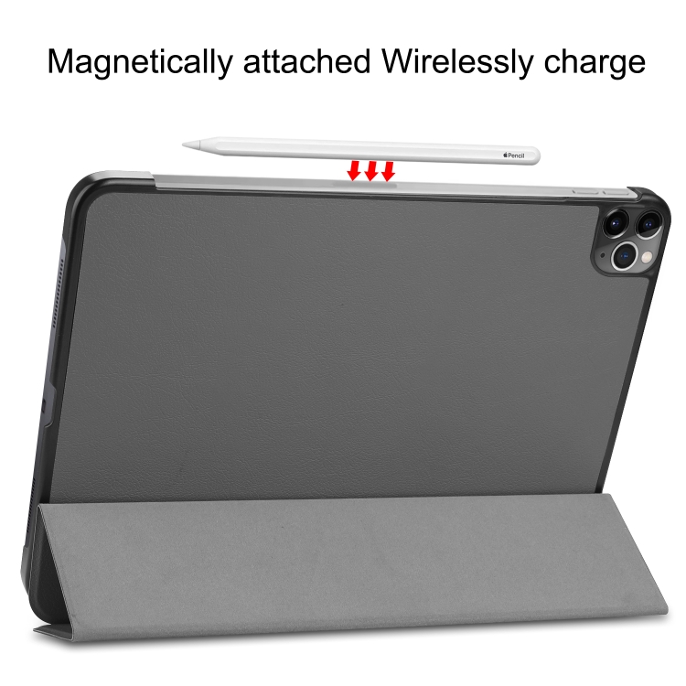 For iPad Air 13 2024 / Pro 12.9 2022 Custer Texture 3-Fold Smart Leather Tablet Case(Gray) For iPad Air 13 2024 / Pro 12.9 2022 Custer Texture 3-Fold Smart Leather Tablet Case(Gray)