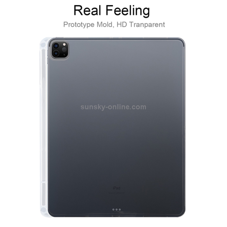 For iPad Pro 12.9 inch 2022 / 2021 / 2020 0.75mm Transparent TPU Protective Tablet Case with Pen Slot