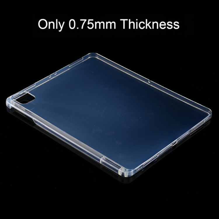 For iPad Pro 12.9 inch 2022 / 2021 / 2020 0.75mm Transparent TPU Protective Tablet Case with Pen Slot