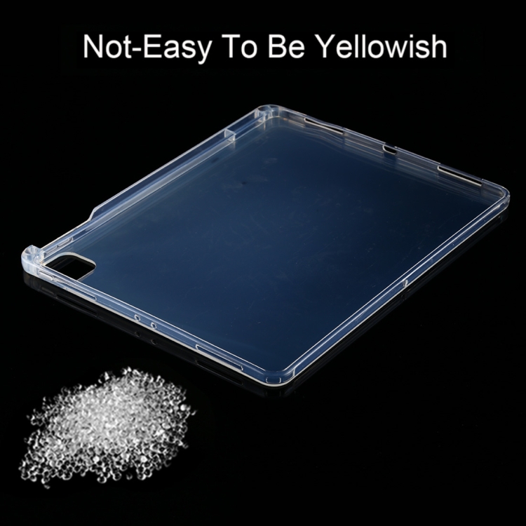 For iPad Pro 12.9 inch 2022 / 2021 / 2020 0.75mm Transparent TPU Protective Tablet Case with Pen Slot
