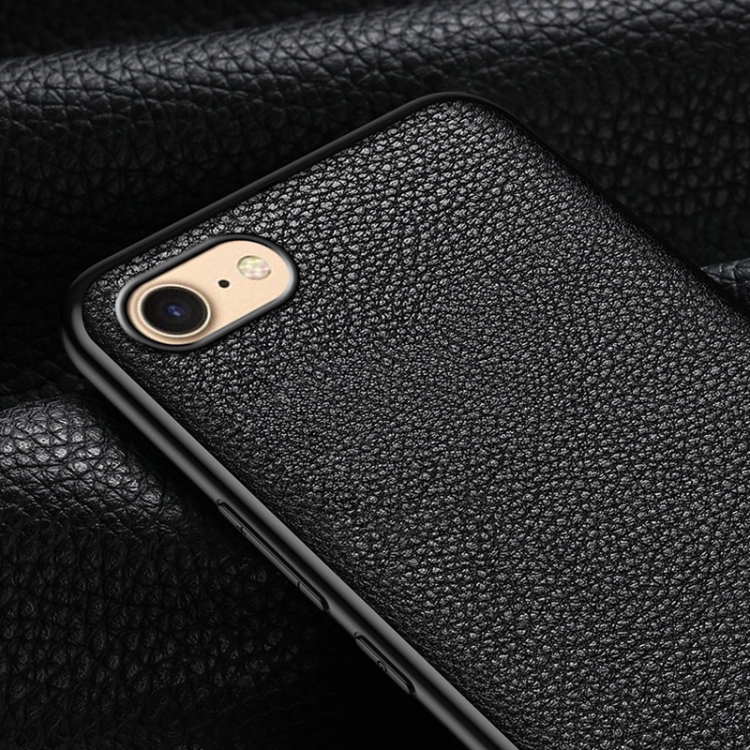For iPhone SE 2022 / SE 2020 / 8 / 7 Pasted Leather Litchi Texture TPU Phone Case(Royal Blue) For iPhone SE 2022 / SE 2020 / 8 / 7 Pasted Leather Litchi Texture TPU Phone Case(Royal Blue)