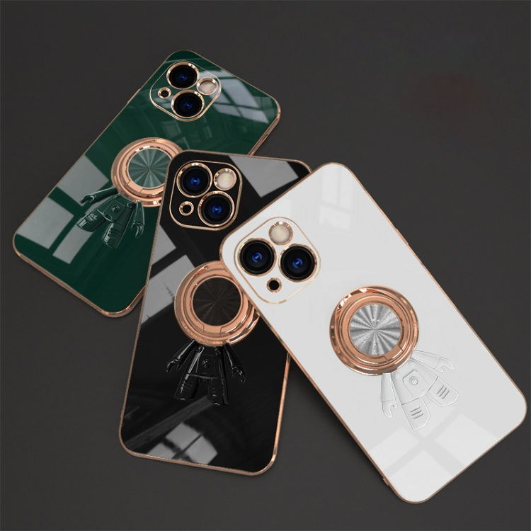 For iPhone 11 6D Plating Astronaut Ring Kickstand Phone Case (White) For iPhone 11 6D Plating Astronaut Ring Kickstand Phone Case (White)
