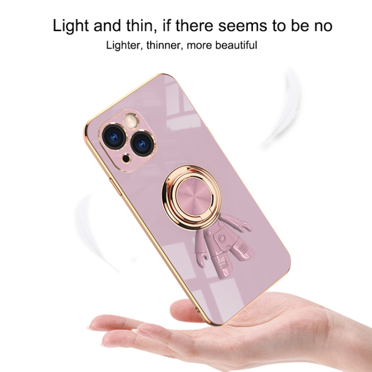 For iPhone 11 6D Plating Astronaut Ring Kickstand Phone Case (White) For iPhone 11 6D Plating Astronaut Ring Kickstand Phone Case (White)