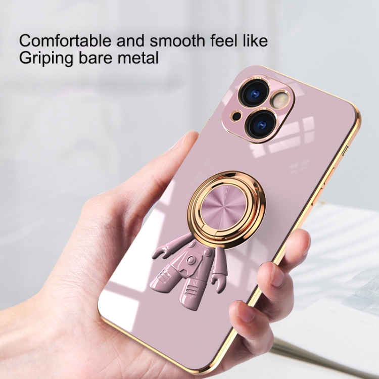 For iPhone 11 6D Plating Astronaut Ring Kickstand Phone Case (White) For iPhone 11 6D Plating Astronaut Ring Kickstand Phone Case (White)