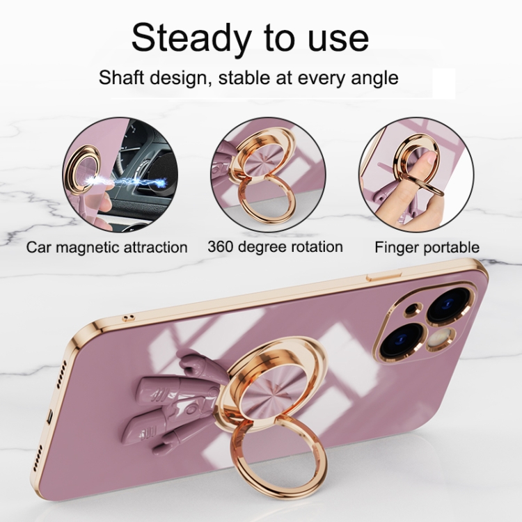 For iPhone 11 6D Plating Astronaut Ring Kickstand Phone Case (White) For iPhone 11 6D Plating Astronaut Ring Kickstand Phone Case (White)