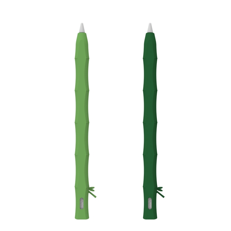 Case protectora de lápiz de lápiz lápiz de silicona líquido de bambú para Apple Pencil 2 (verde claro) - 1