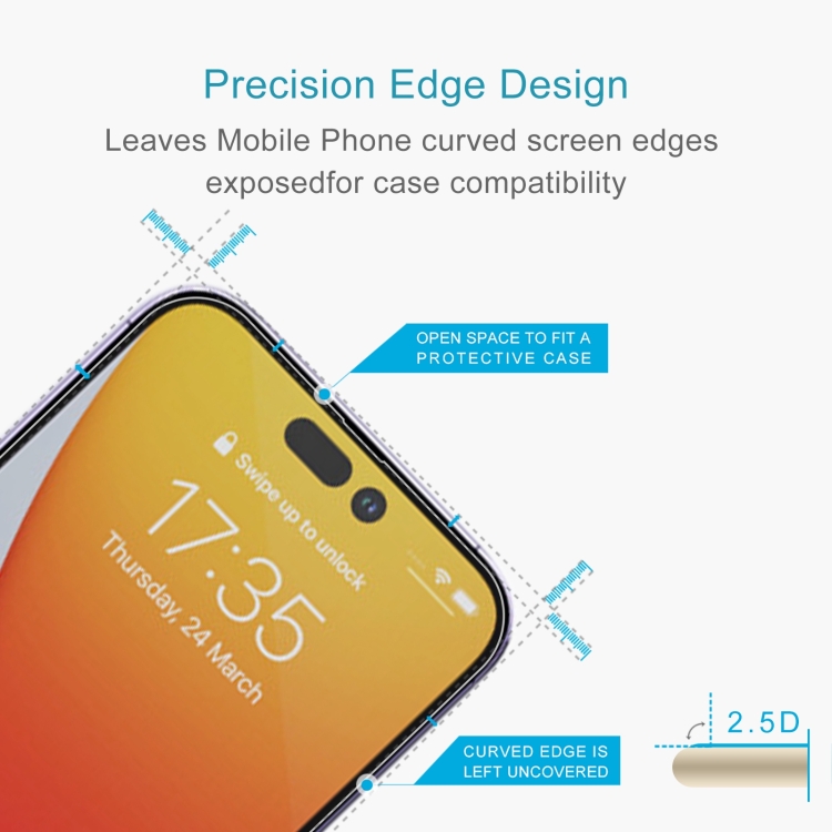 For iPhone 14 Pro 0.26mm 9H 2.5D Tempered Glass Film For iPhone 14 Pro 0.26mm 9H 2.5D Tempered Glass Film