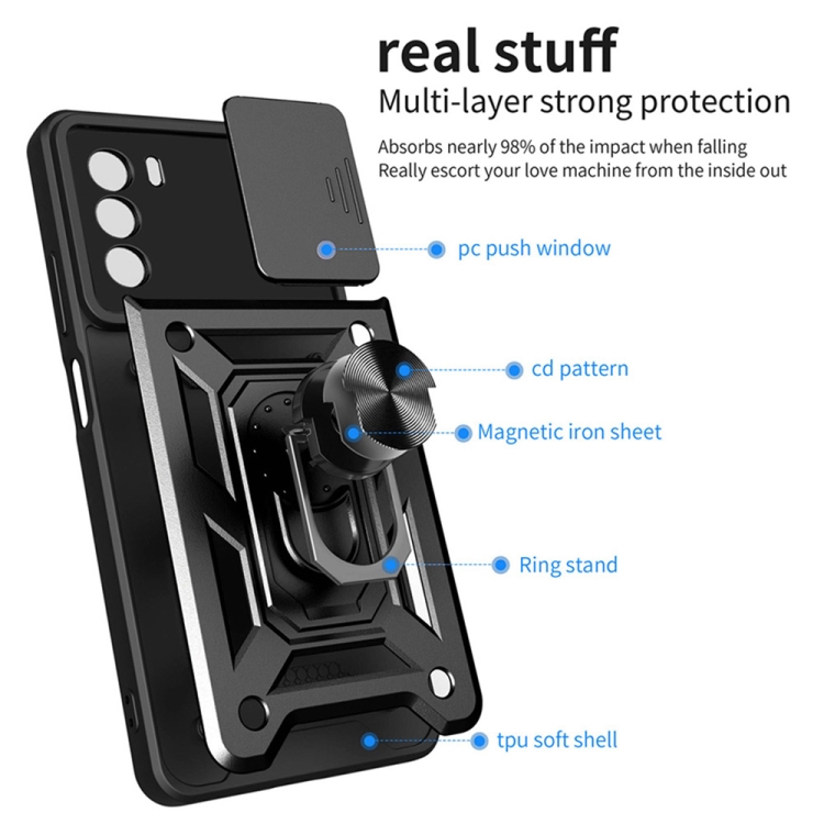 For Motorola Moto G52 Sliding Camera Cover Design TPU+PC Phone