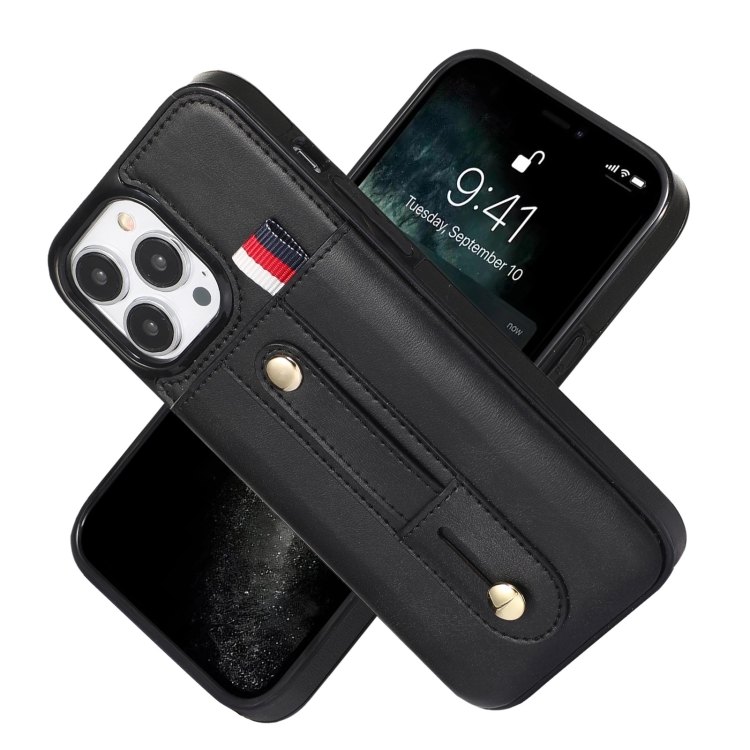 For iPhone 11 Pro Wristband Kickstand Wallet Leather Phone Case (Black) For iPhone 11 Pro Wristband Kickstand Wallet Leather Phone Case (Black)