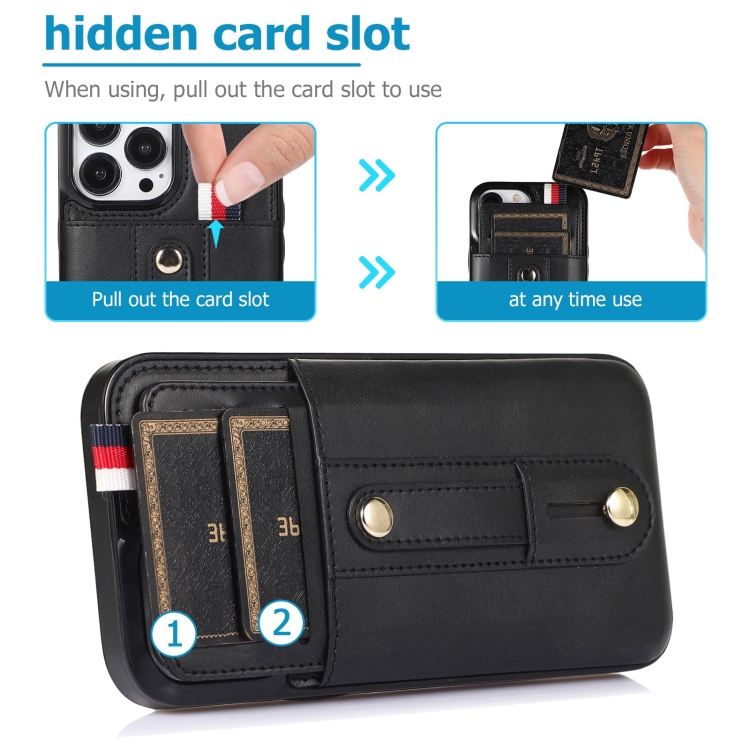 For iPhone 11 Pro Wristband Kickstand Wallet Leather Phone Case (Black) For iPhone 11 Pro Wristband Kickstand Wallet Leather Phone Case (Black)