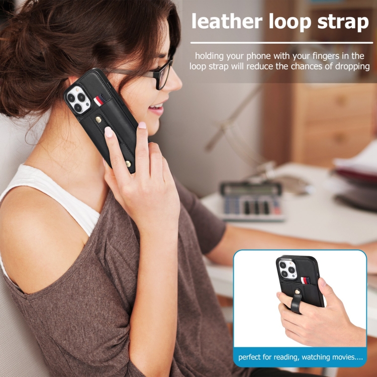 For iPhone 11 Pro Wristband Kickstand Wallet Leather Phone Case (Black) For iPhone 11 Pro Wristband Kickstand Wallet Leather Phone Case (Black)