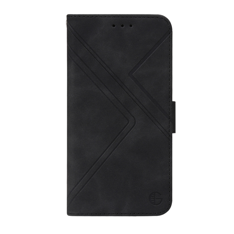 For iPhone 13 mini / 12 mini RFID Geometric Line Flip Leather Phone Case(Black) For iPhone 13 mini / 12 mini RFID Geometric Line Flip Leather Phone Case(Black)