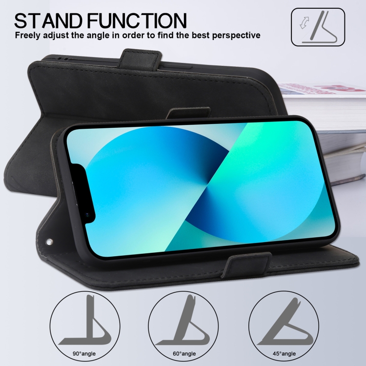 For iPhone SE 2022 / SE 2020 / 8 / 7 RFID Geometric Line Flip Leather Phone Case(Black) For iPhone SE 2022 / SE 2020 / 8 / 7 RFID Geometric Line Flip Leather Phone Case(Black)