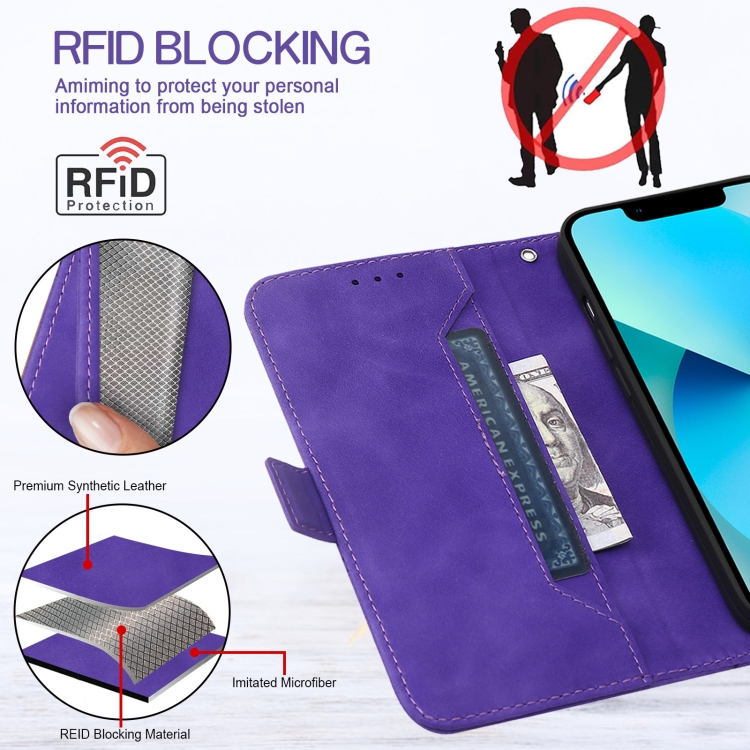 For Samsung Galaxy S22 Ultra 5G RFID Geometric Line Flip Leather Phone Case(Purple) For Samsung Galaxy S22 Ultra 5G RFID Geometric Line Flip Leather Phone Case(Purple)