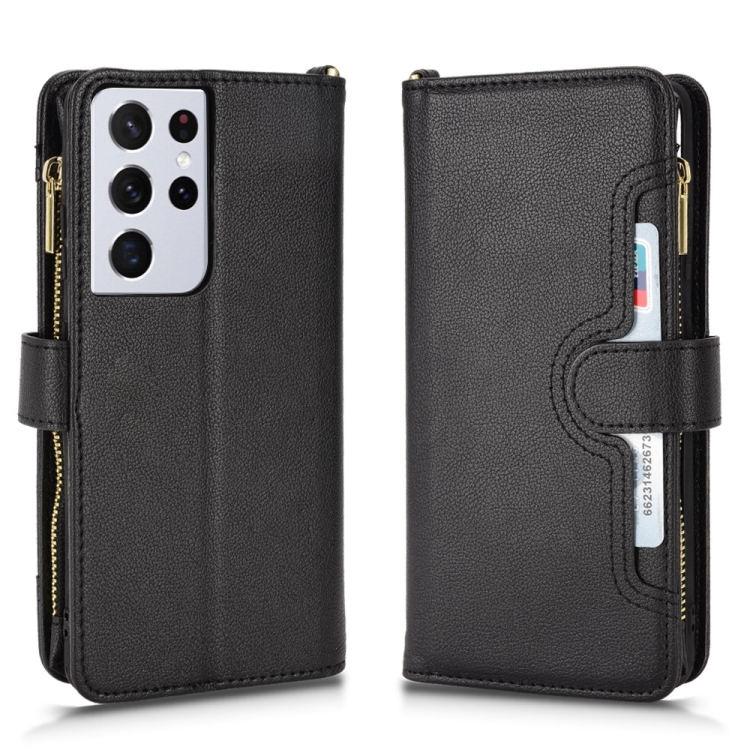 For Samsung Galaxy S21 Ultra 5G Litchi Texture Zipper Leather Phone Case(Black) For Samsung Galaxy S21 Ultra 5G Litchi Texture Zipper Leather Phone Case(Black)