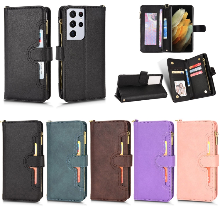 For Samsung Galaxy S21 Ultra 5G Litchi Texture Zipper Leather Phone Case(Black) For Samsung Galaxy S21 Ultra 5G Litchi Texture Zipper Leather Phone Case(Black)