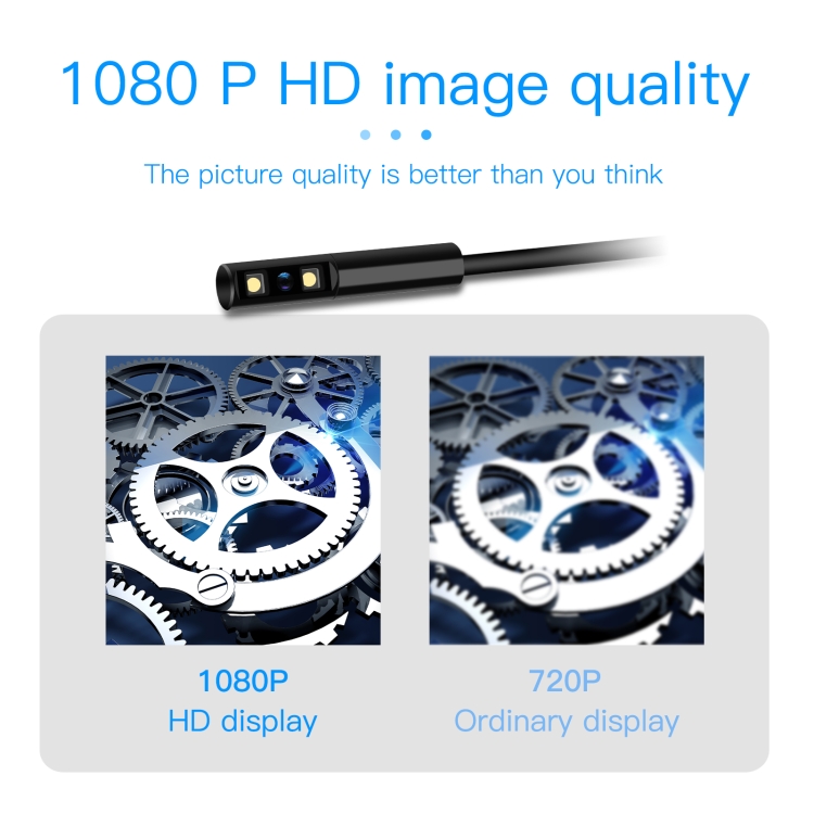 Endoscopio industrial de la cámara lateral HD de 8 mm de 2.4 pulgadas con pantalla LCD, longitud: 5m - 3