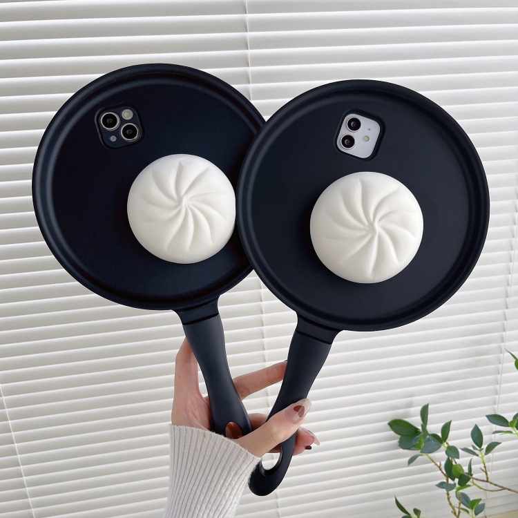 3D Frying Pan Bread Phone Case For iPhone 11(Black) 3D Frying Pan Bread Phone Case For iPhone 11(Black)