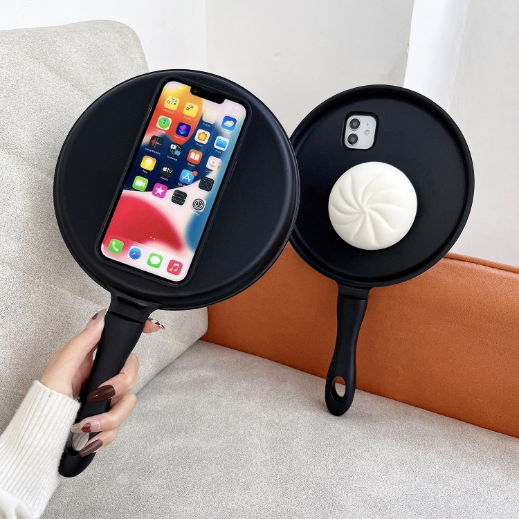 3D Frying Pan Bread Phone Case For iPhone 11 Pro Max(Black)