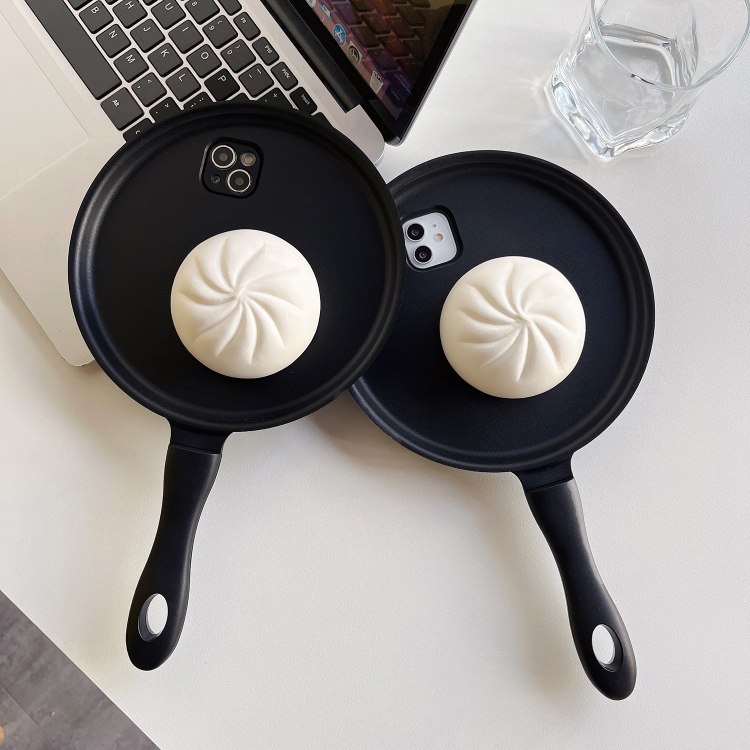 3D Frying Pan Bread Phone Case For iPhone 11 Pro Max(Black)