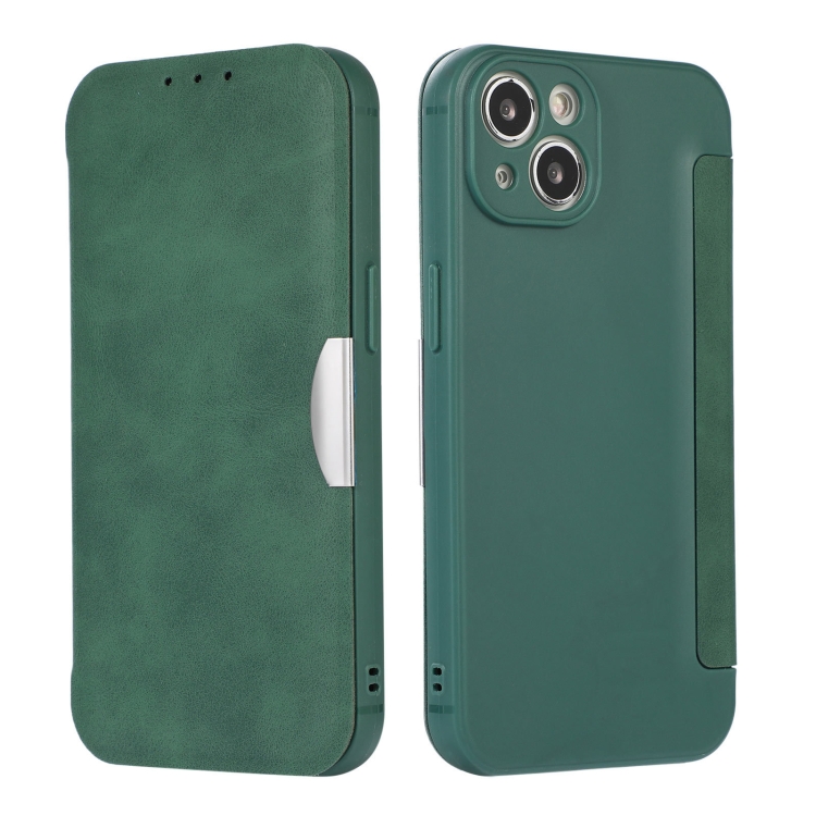 Shrimp Skin Texture Flip Leather Phone Case For iPhone 11 Pro(Green)