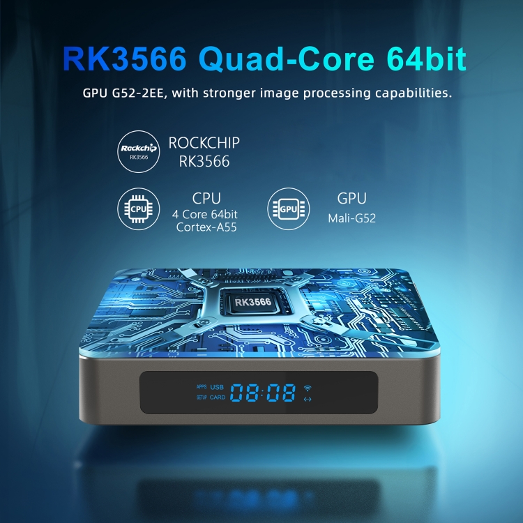 X96 X6 8K Smart TV Box Android 11.0 Media Player, RK3566 ARM de cuatro núcleos Cortex A55, RAM: 4GB, ROM: 32GB, Tipo de enchufe: EU enchufe - B1