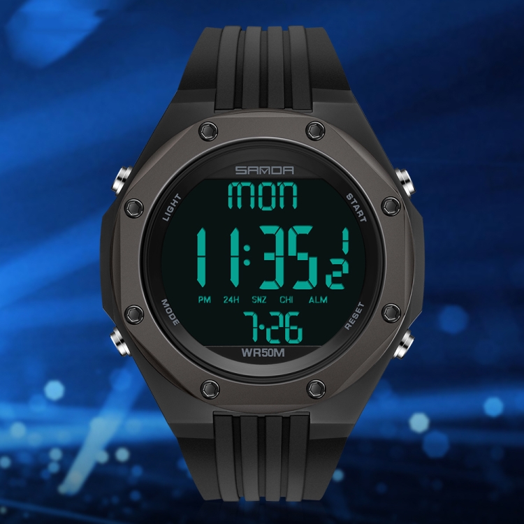 腕時計 メンズ デジタル 男性用腕時計 サンダブランド -シェイプ ショックプルーフスポーツウォッチ、防水デジタル電子ウォッチ 1