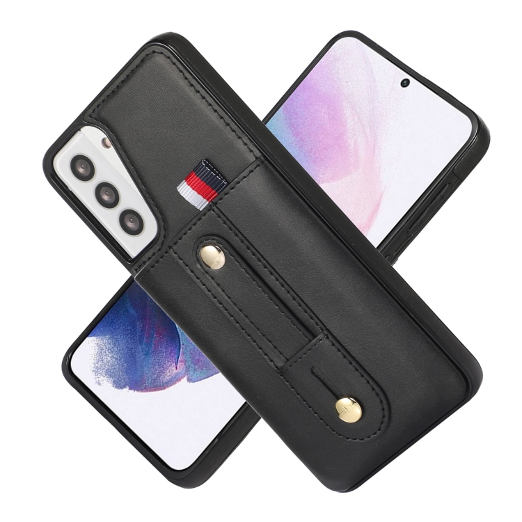 For Samsung Galaxy S22 5G Wristband Kickstand Wallet Leather Phone Case(Black) For Samsung Galaxy S22 5G Wristband Kickstand Wallet Leather Phone Case(Black)