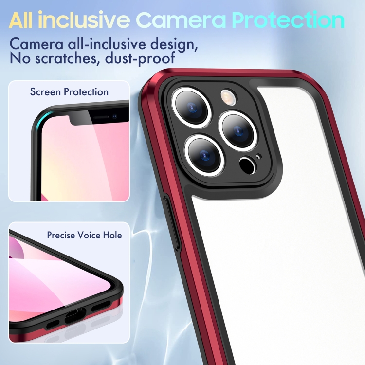 For iPhone 14 Plus Bright Skin Feel PC + TPU Protective Phone Case (Black+Red) For iPhone 14 Plus Bright Skin Feel PC + TPU Protective Phone Case (Black+Red)