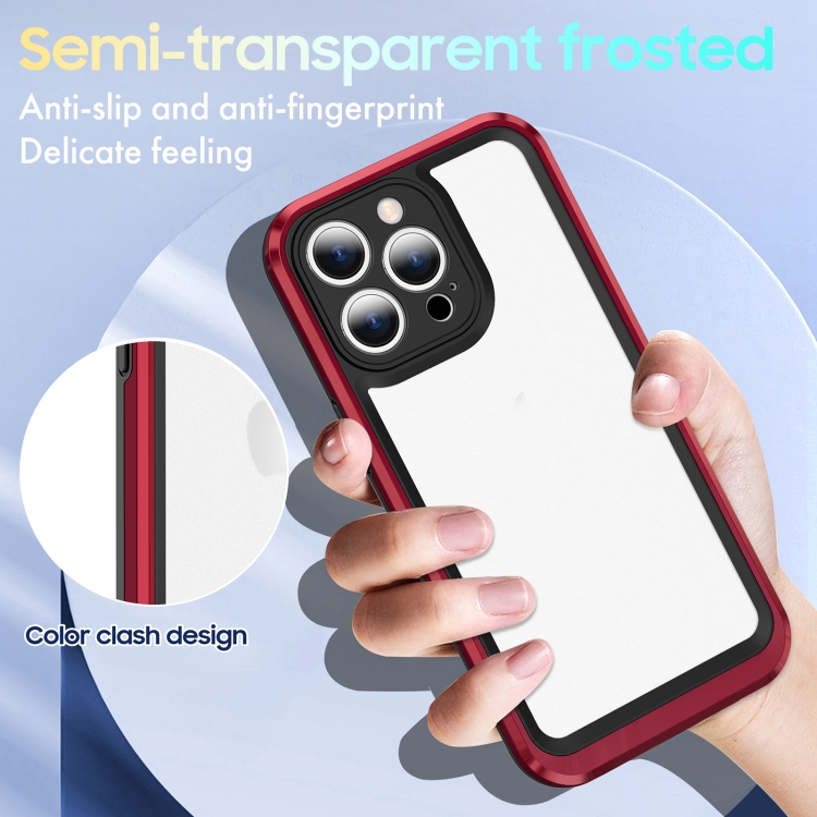For iPhone 14 Plus Bright Skin Feel PC + TPU Protective Phone Case (Black+Red) For iPhone 14 Plus Bright Skin Feel PC + TPU Protective Phone Case (Black+Red)