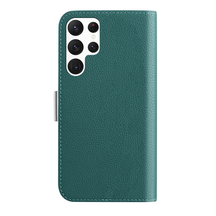 For Samsung Galaxy S22 Ultra 5G Candy Color Litchi Texture Leather Phone Case(Dark Green) For Samsung Galaxy S22 Ultra 5G Candy Color Litchi Texture Leather Phone Case(Dark Green)