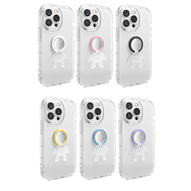 For iPhone 11 Astronaut Ring Holder Transparent Phone Case (Pink) For iPhone 11 Astronaut Ring Holder Transparent Phone Case (Pink)
