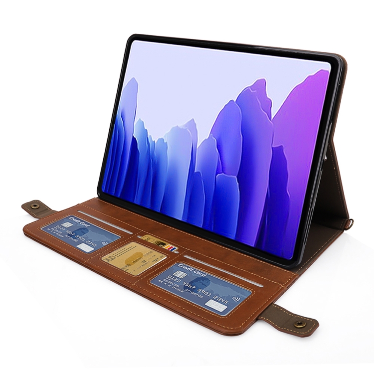 Para Samsung Galaxy Tab S8 envolvente estuche de cuero de color sólido (marrón) - 3