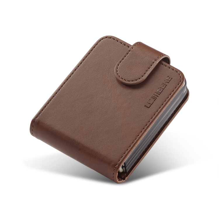 For Samsung Galaxy Z Flip4 5G LC.IMEEKE Calf Texture Leather Phone Case(Brown) For Samsung Galaxy Z Flip4 5G LC.IMEEKE Calf Texture Leather Phone Case(Brown)
