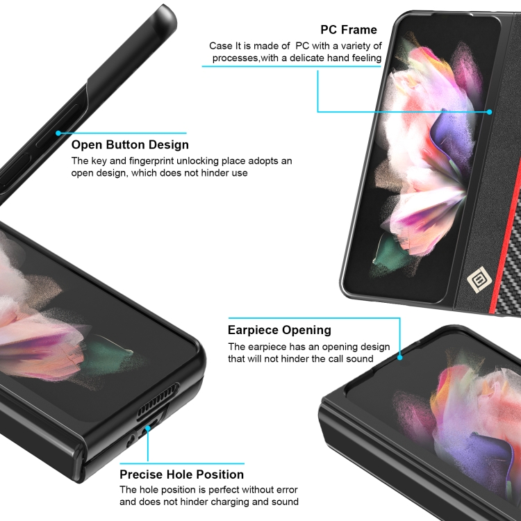 For Samsung Galaxy Z Fold4 5G LC.IMEEKE Carbon Fiber Horizontal Flip Leather Phone Case(Horizontal Black) For Samsung Galaxy Z Fold4 5G LC.IMEEKE Carbon Fiber Horizontal Flip Leather Phone Case(Horizontal Black)